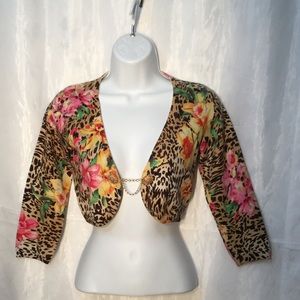 ECI New York Silk/Cashmere leopard sweater